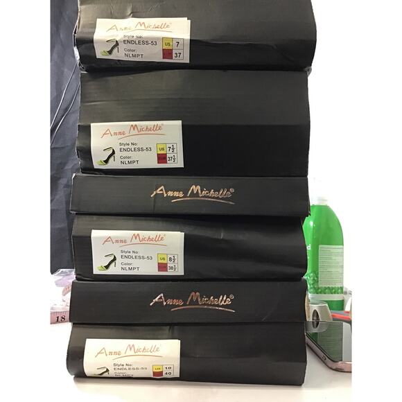 ANNE MICHELLE 8.5 neon green endless-53 strappy ankle tie stiletto heels NIB R2 - Picture 8 of 8